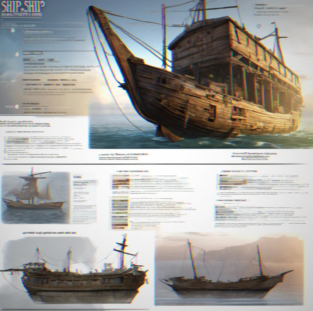 Ship's manifest screen showing food stores depleting week by week, hull integrity dropping from damage, and repair material inventory